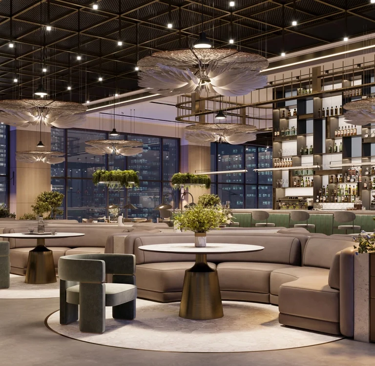 Mediterranean Allure in Warm Dubai Restaurant Interior Design.