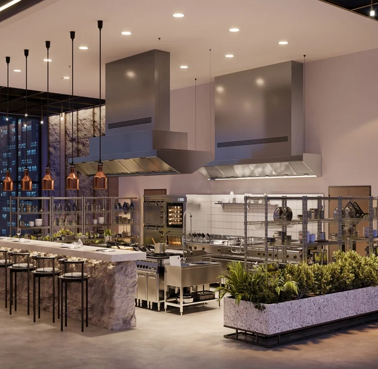Modern Mosaic in Dynamic Dubai Restaurant Interior Design.