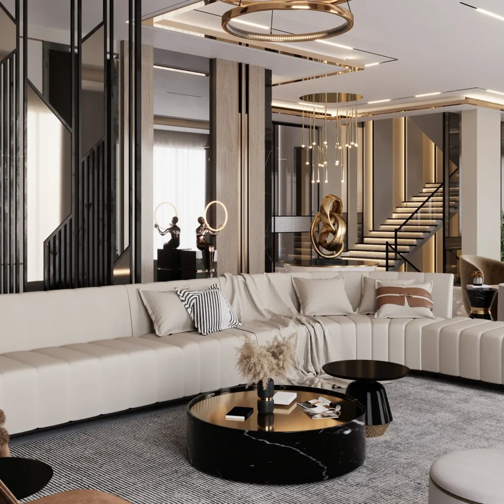 Chic and functional Living in a Dubai villa fitout masterpiece