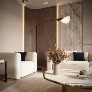 A visual treat showcasing the brilliance of Apartment Living Room Interior Design in Dubai by Rawabi.