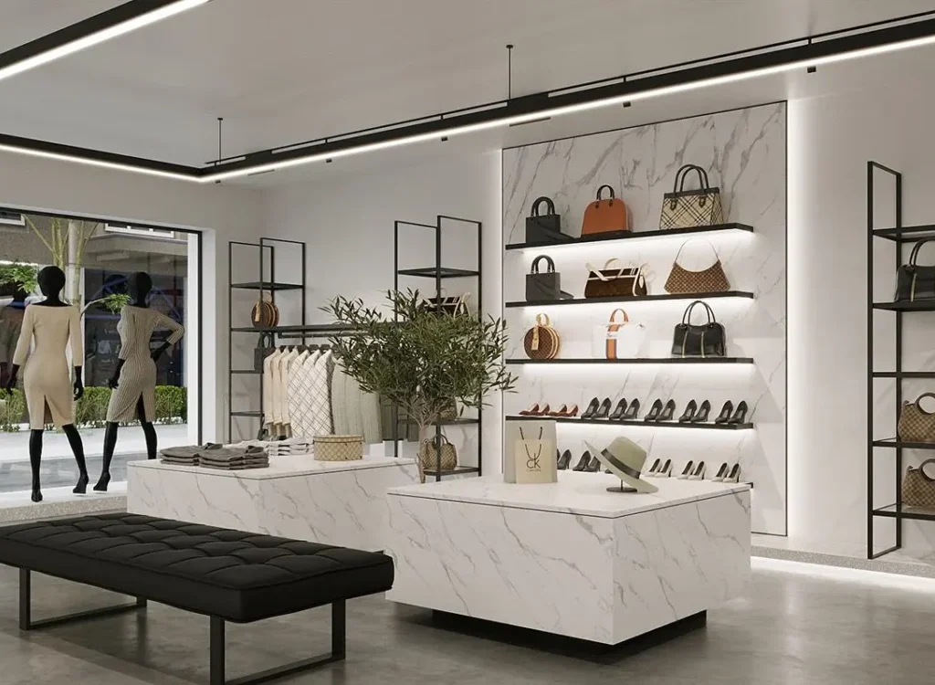 Chic Fashion Shop Interior Design capturing the essence of contemporary style.