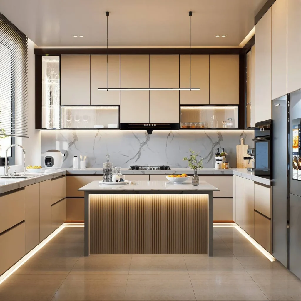 Culinary haven in Dubai Penthouse Kitchen Interior Design.