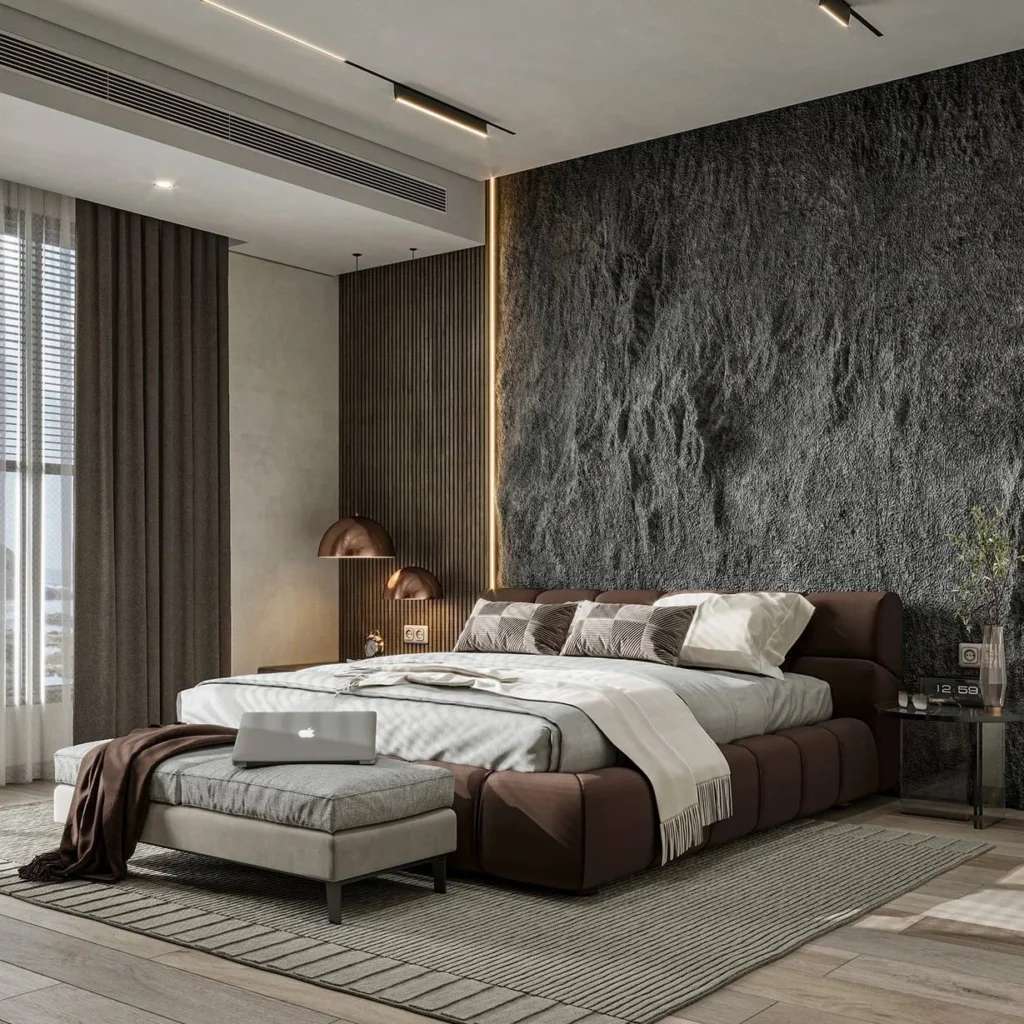 Elevated elegance defines this Penthouse Bedroom Interior Design in Dubai.