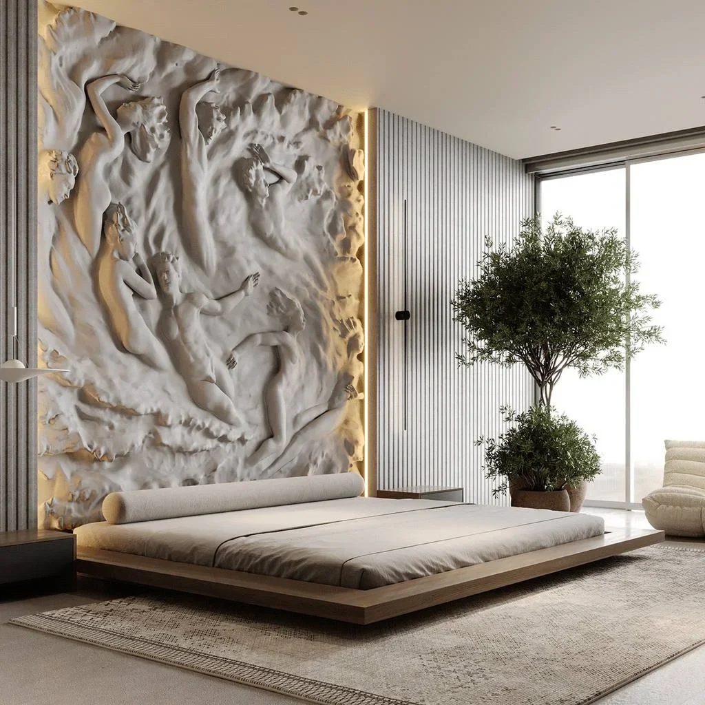 Timeless grace shines through in this elegant Dubai Penthouse Bedroom Interior Design.
