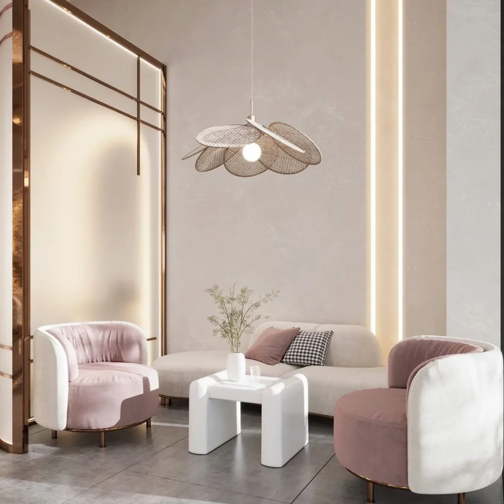 calm in Salon Waiting Area Interior Design in Dubai,