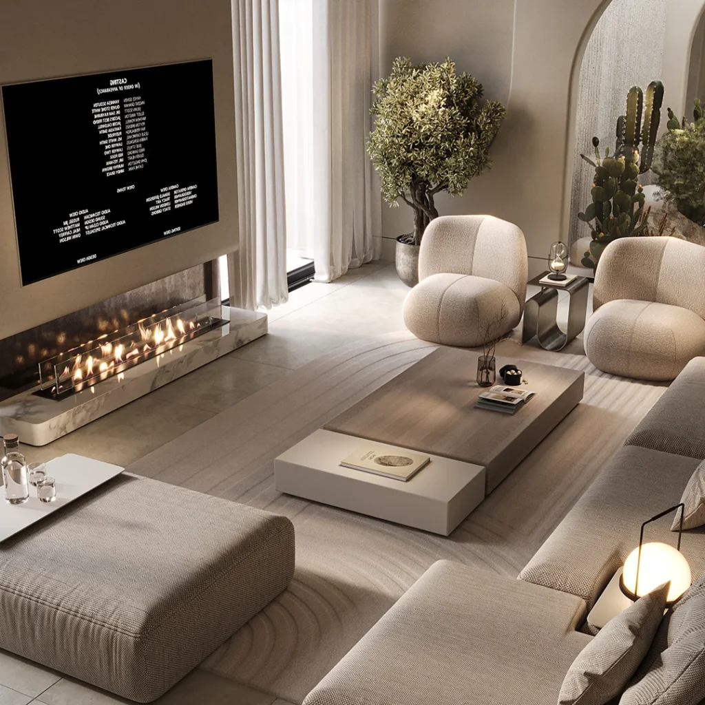 apartment interiors of tv lounge
