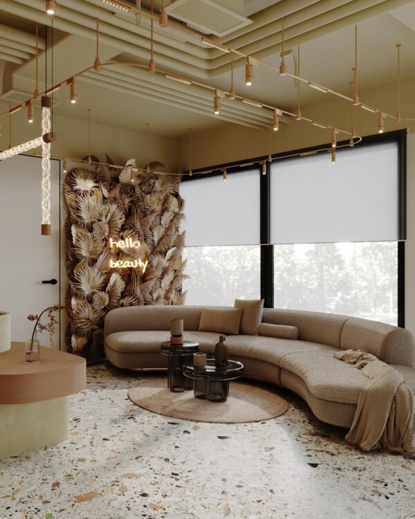 salon corner interior design in dubai