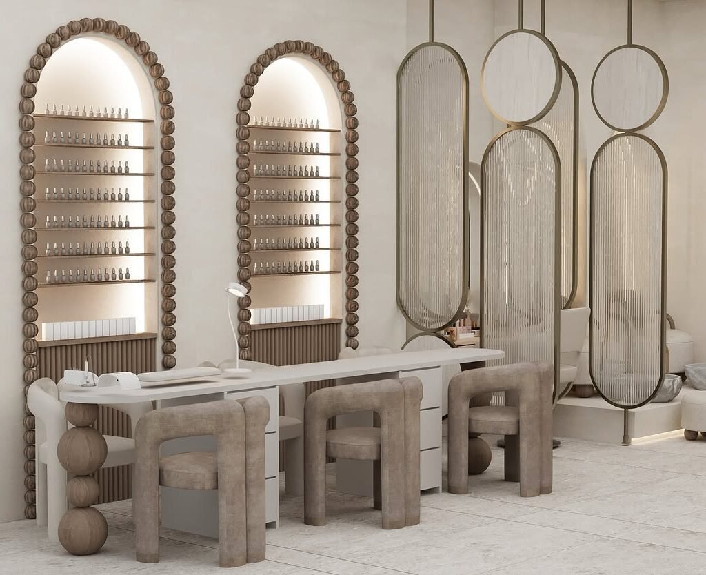 salon nail station | salon interior design in dubai